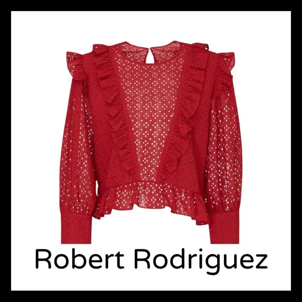 NWT, Robert Rodriguez Charlotte Eyelet Lace Top - Picture 3 of 4